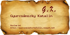 Gyurcsánszky Katalin névjegykártya